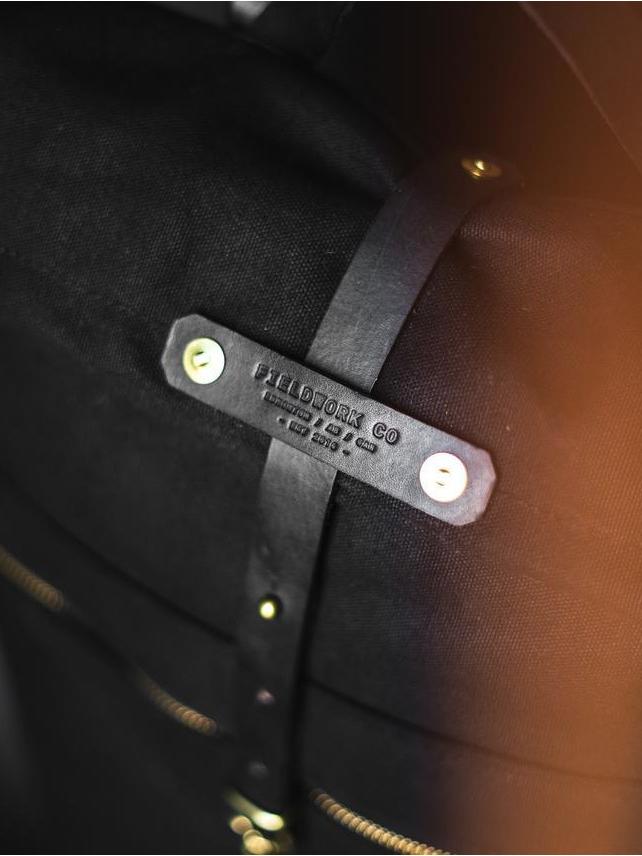 All Black Packpack - Fieldwork Co Waxed Canvas and Leather Hand Made Goods
