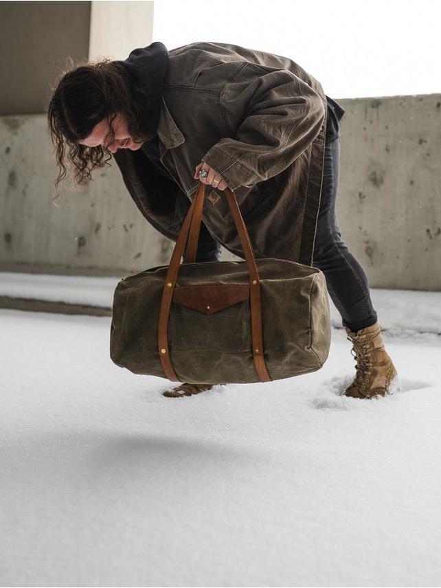 Weekender Duffle - Fieldwork Co Waxed Canvas and Leather Hand Made Goods