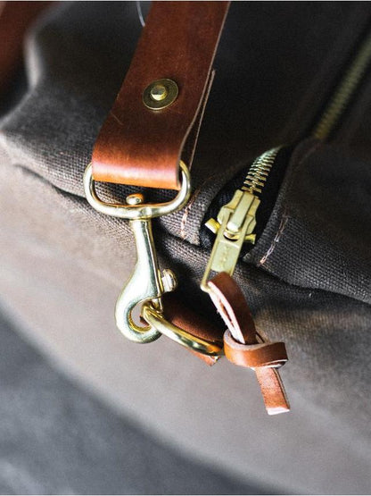 Weekender Duffle - Fieldwork Co Waxed Canvas and Leather Hand Made Goods